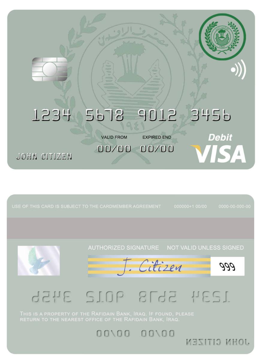 Iraq Rafidian Bank visa debit card